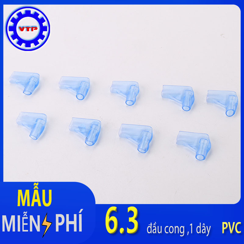 Vỏ bọc đầu cos 6.3, đầu cong, 1 dây
