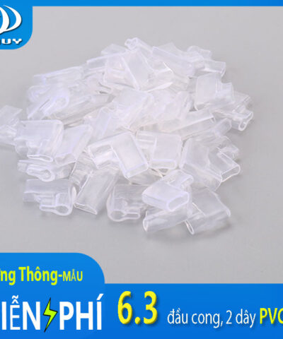 Vỏ bọc đầu cos 6.3, đầu cong, 2 dây PVC 250