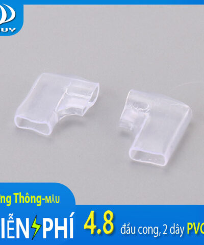 Vỏ bọc đầu cos 4.8, đầu cong, 2 dây PVC 187